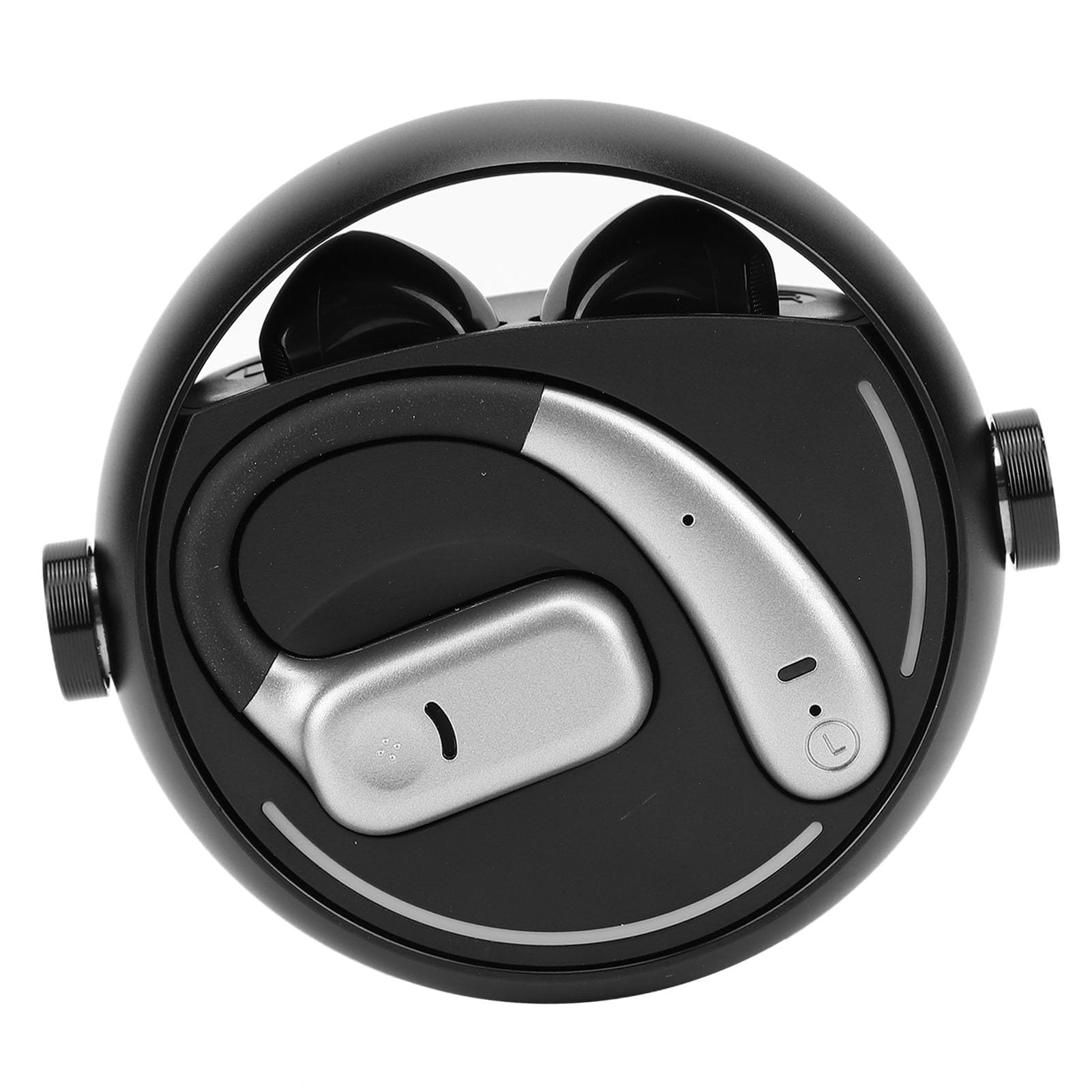 PUSOKEI Auricolari Wireless Bluetooth 5.3 |Auricolari IPX5 a Doppia Coppia con Cancellazione del Rumore per Esercizi di Lavoro per 2 Persone (BLACK)