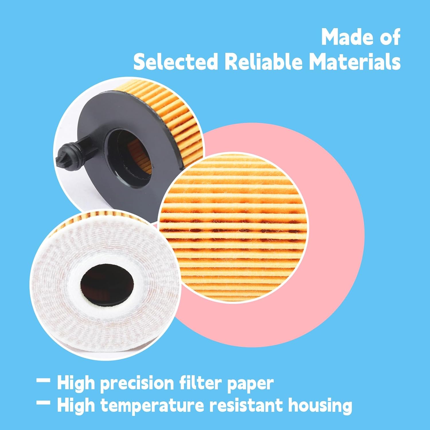 4Pcs A6541801100 Engine Oil Filters with Gasket Compatible with Mercedes-Benz Sprinter 2500 3500 3500XD 2.0L 2023 2024 Replacement Part Kit Replaces 6541801100 A654-180-11-00 HU6020Z