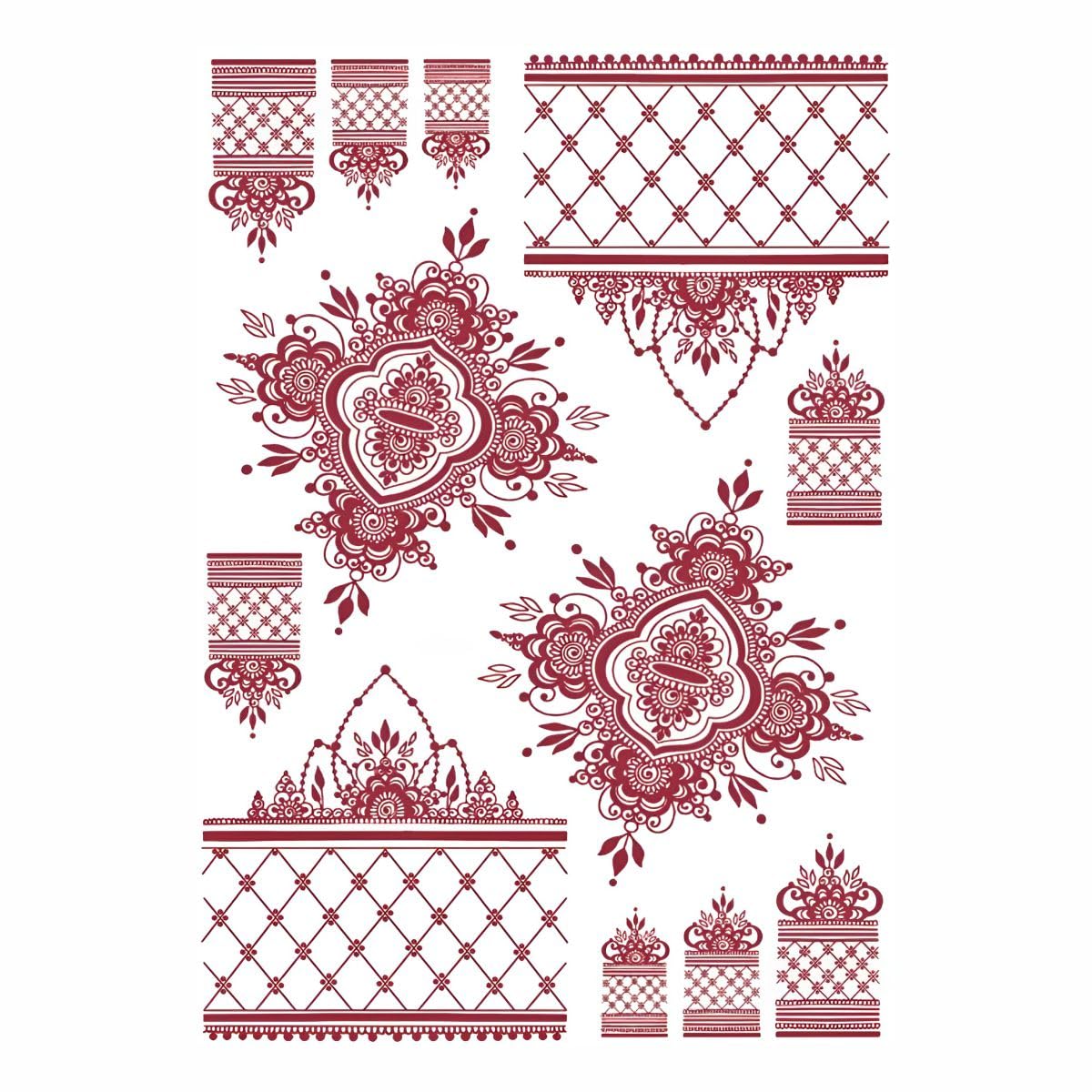 Indian Style Design Henna Temporary Waterproof Body Tattoo (Marron) For Women and Girls-image-13