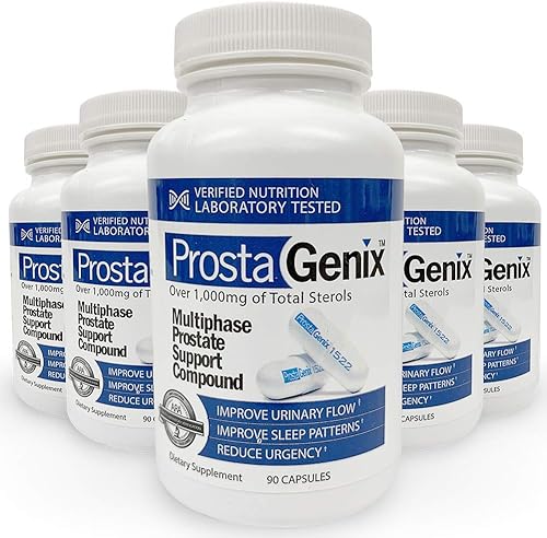 ProstaGenix Suplemento de próstata multifásico -5 botellas- Destacado en el programa de televisión de investigación Larry King - Más de 1 millón de