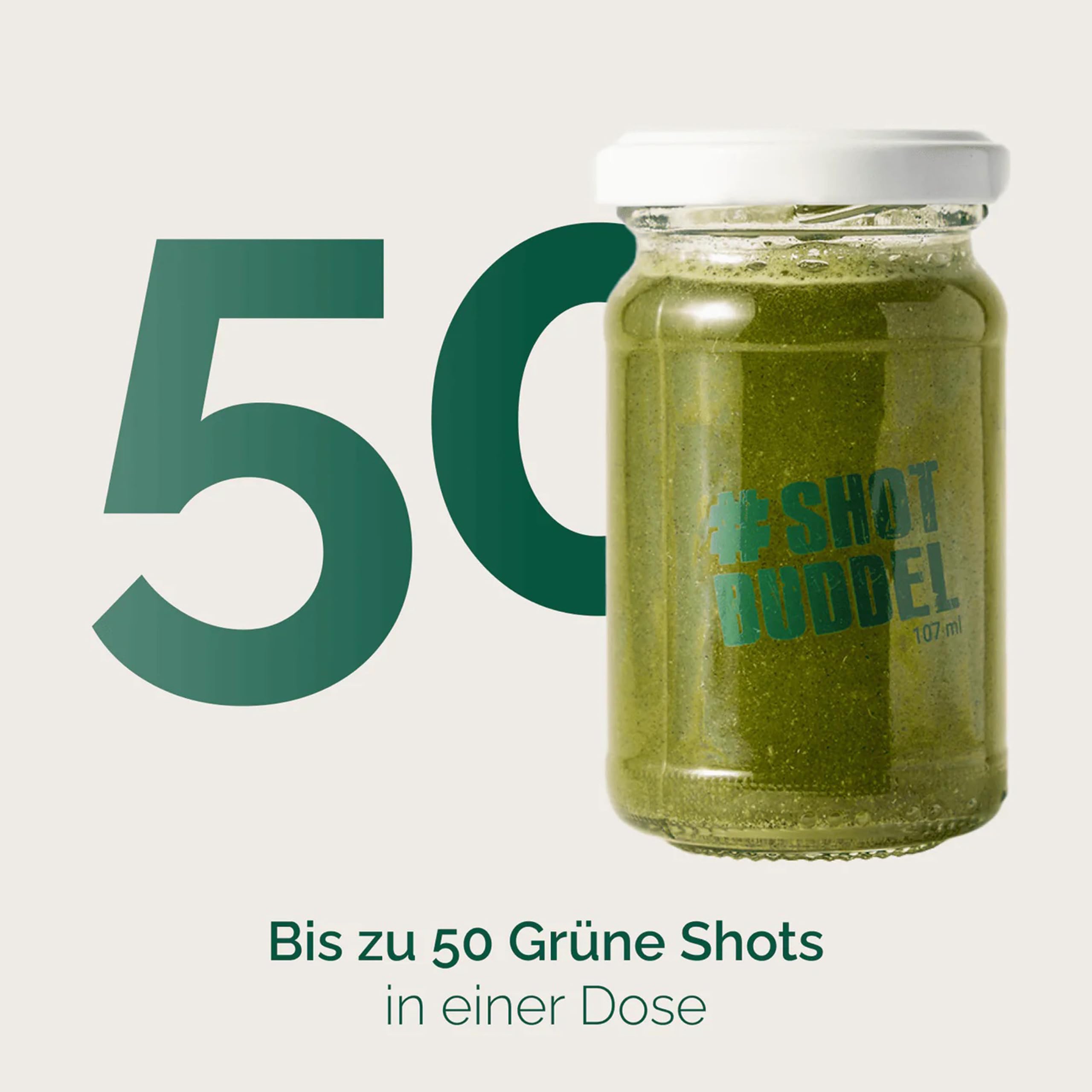 Hansegrün - Bio Grüne Darm¹ Shots (50 Stk.) - Superfood-Pulver mit Gerstengras - Vegane Greens für die Darm-Gesundheit¹ - mit Chlorella & Brennessel - 100% echte Zutaten zur täglichen Zubereitung