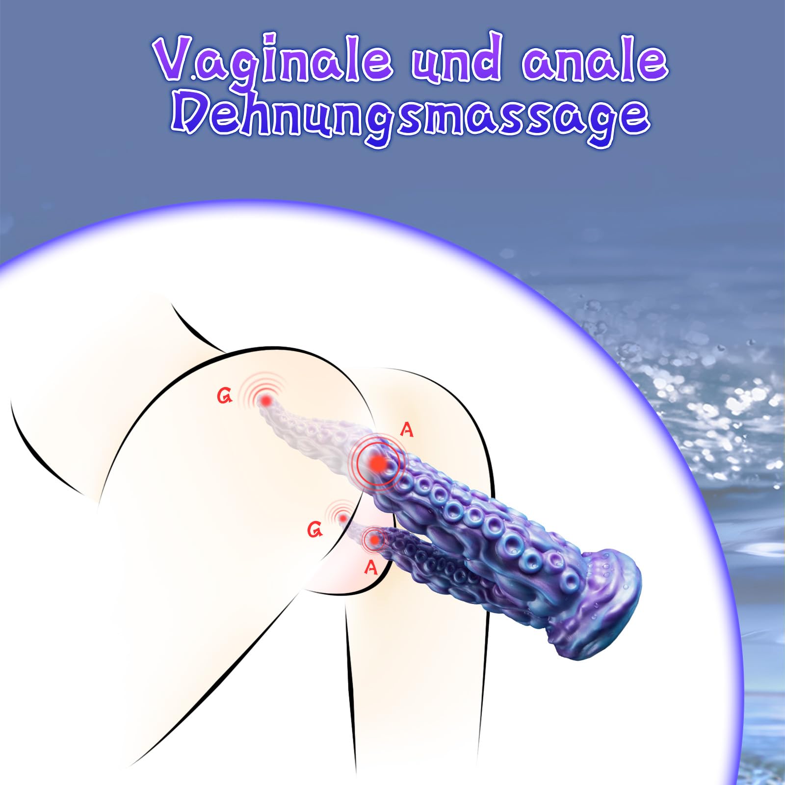 AMAZBEE Dildo a tentacoli Polpo Plug anale Trainer Sex Toy Monster Stretching G Spot Massaggio prostatico Dilatatore in silicone a doppia faccia (Pink)