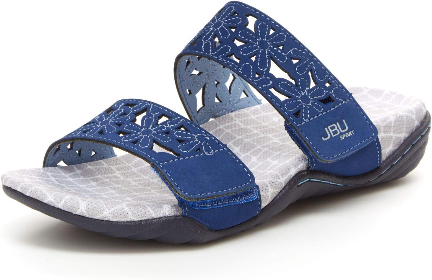 Amazon.com | JBU by Jambu Women's Wildflower Slide Sandal, Dove Grey, 6  Medium US | Slides