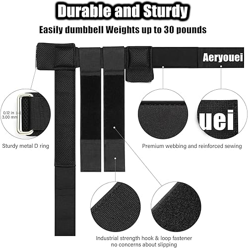 Miniatura 7 de Dumbbell Foot Attachment, Tibialis Trainer, Adjustable Ankle Weights, Leg Workouts at Home for Hip Flexors,Ankle Straps for Weight Lifting,Shin