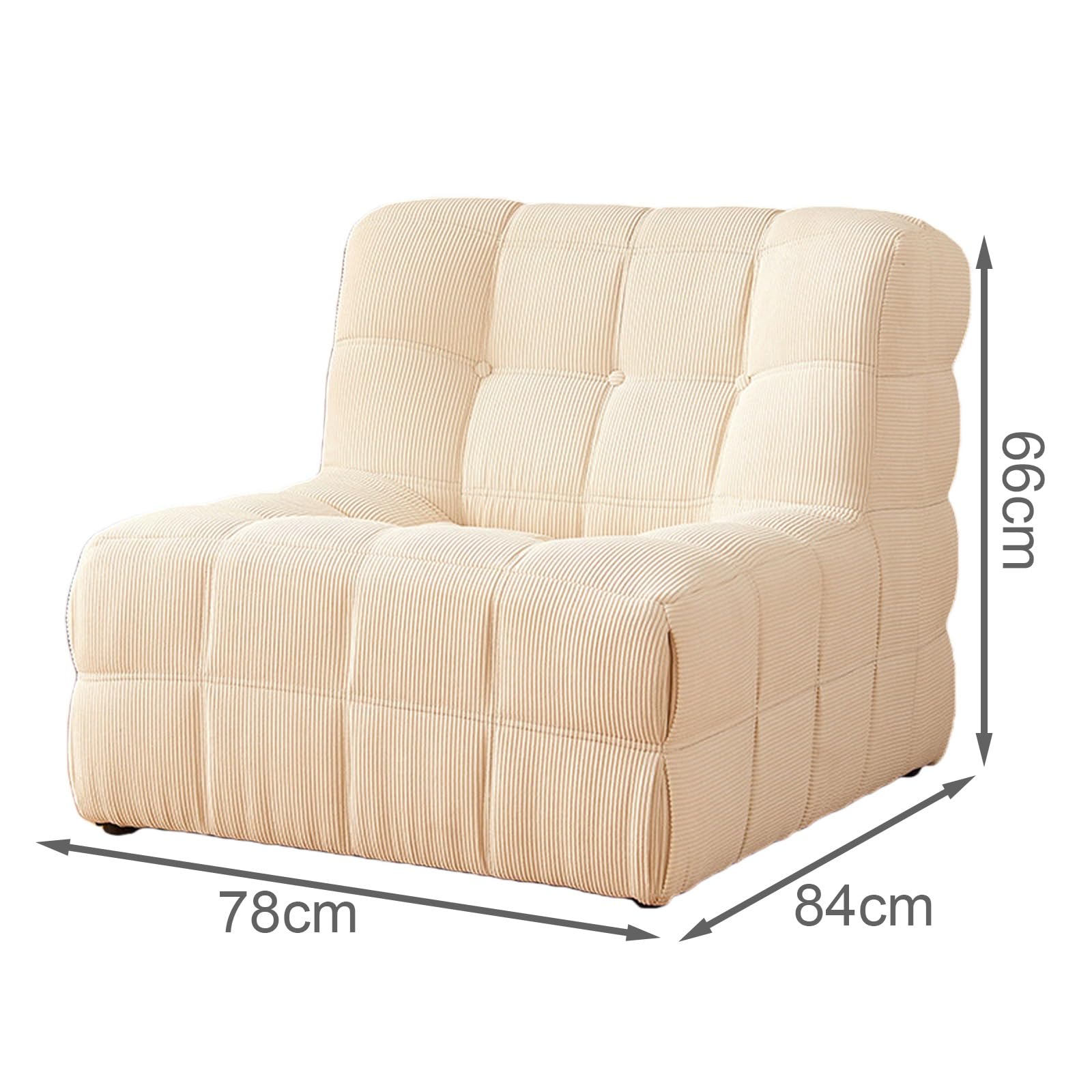 Waffel-Kompressions-Sofa, weicher Boden, Lounge-Stuhl, fauler Akzentstuhl für Wohnzimmer, Schlafzimmer, Salon, Büro