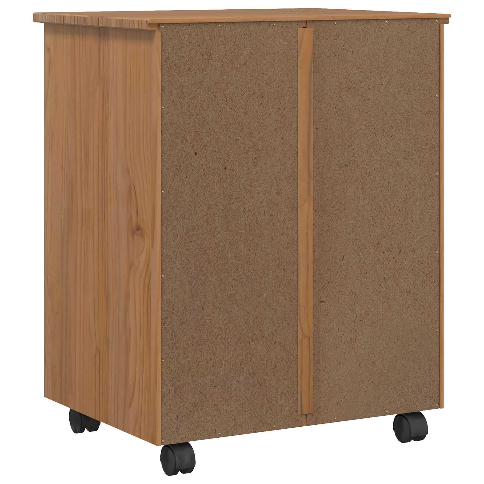 vidaXL Armadietto Rotolante con Cassetti CORONA Marrone Miele, Spazio ampia per salotto, ufficio, hobby, design rustico con mobiletto e cassetto, facile da pulire