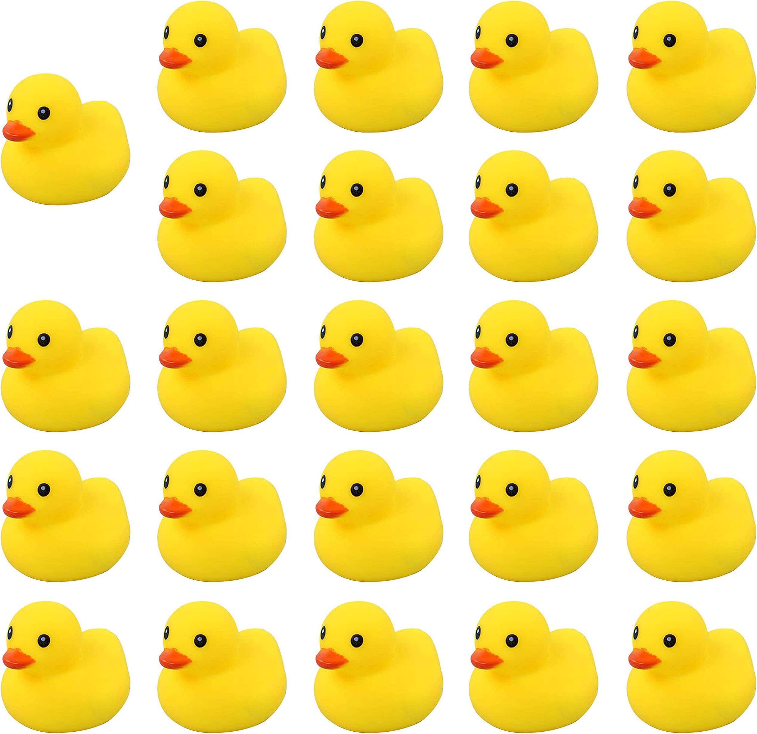 Mini Yellow Rubber Bath Ducks for Child 24pcs