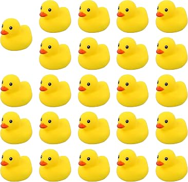 Mini Yellow Rubber Bath Ducks for Child 24pcs