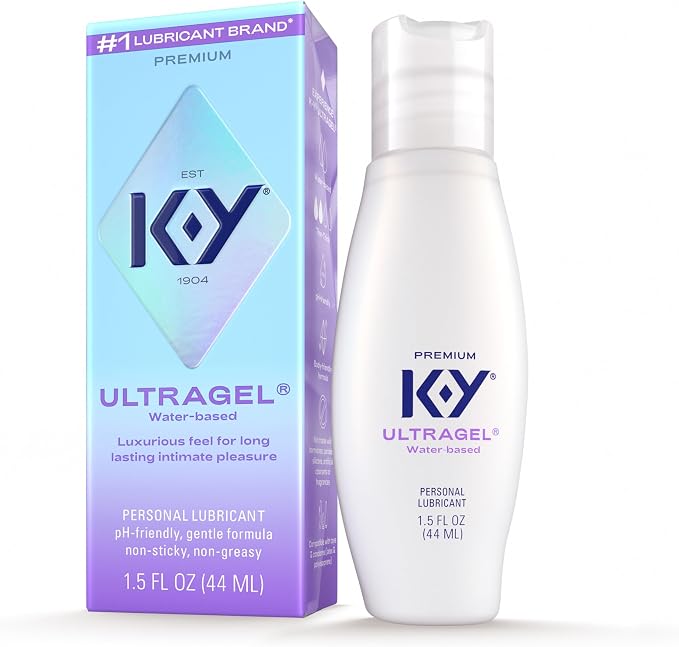 K-Y Ultragel Lube, Personal Lubricant for Men, Women & Couples, Water-Based Formula, Safe for Anal Sex, Safe to Use with Latex Condoms, Body-Friendly Formula, 1.5 FL OZ