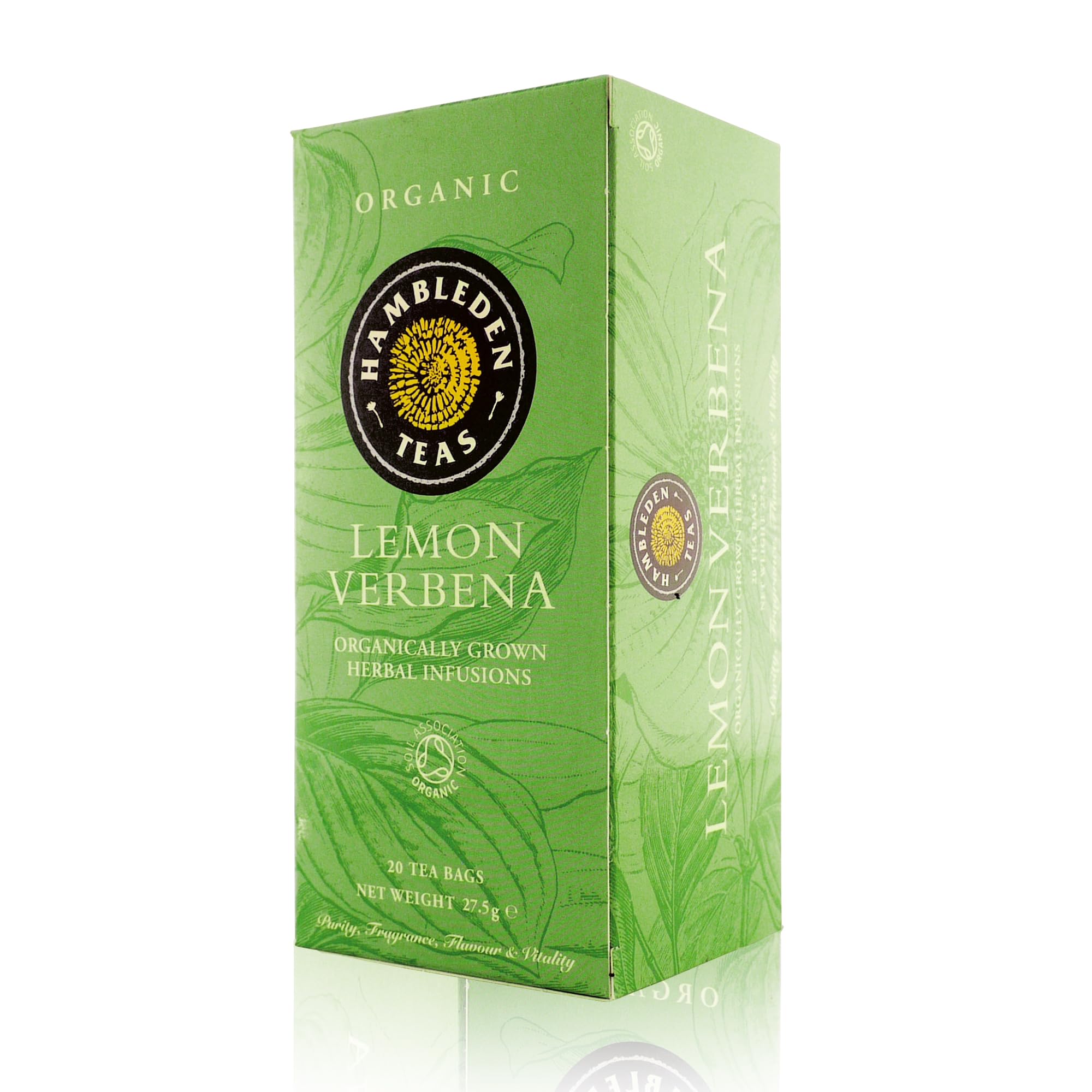 Hambleden Teas Organic Lemon Verbena Teabags (Pack of 6, Total 120 Teabags)