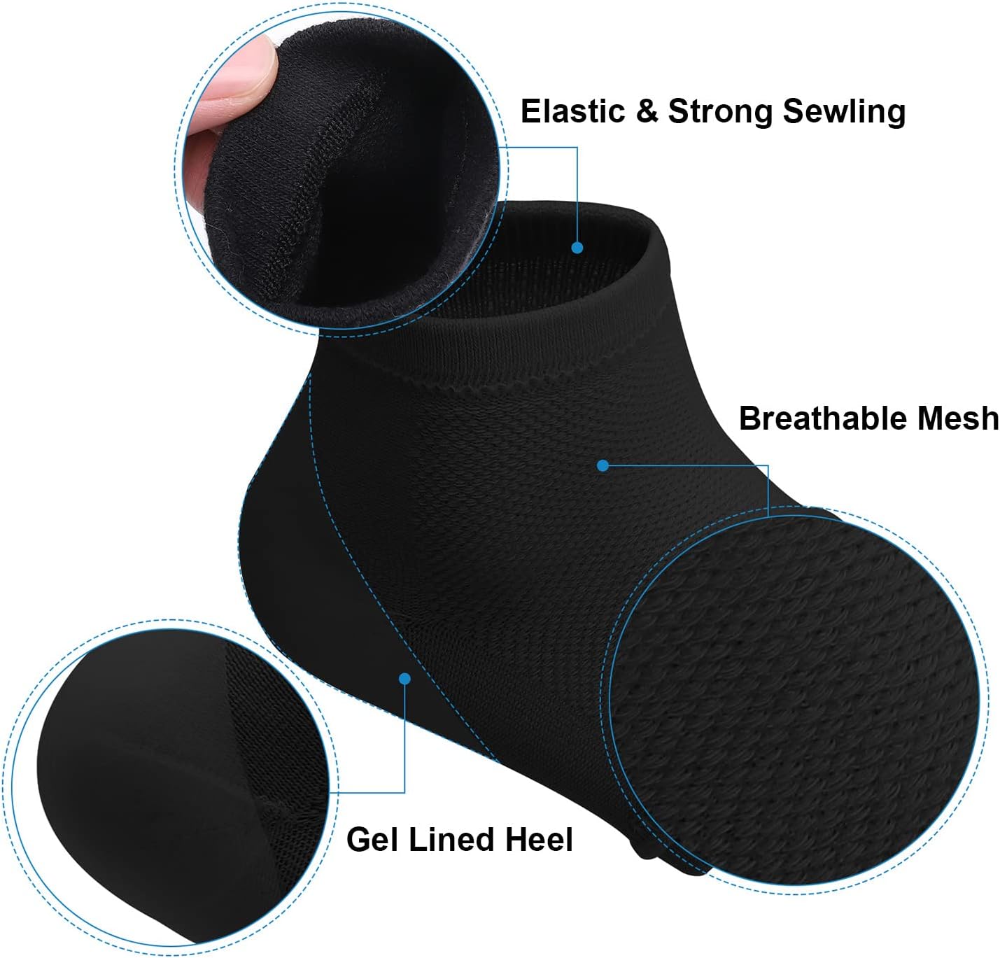 BEoffer 3 Pairs Moisturizing Heel Socks for Dry Cracked Heels Treatment, Breathable Open Toe Gel Sleeves Reusable SPA Socks Anti Cracked Chapped Foot Smooth Skin Care Foot Protector : Beauty & Personal Care