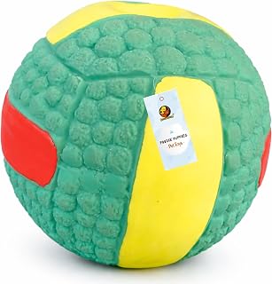 Foodie Puppies Natural Latex Rubber Squeaky Volley Ball Dog Toy - (Green, Large) | Small, Medium Dogs & Puppy | Durable, F... Price In India