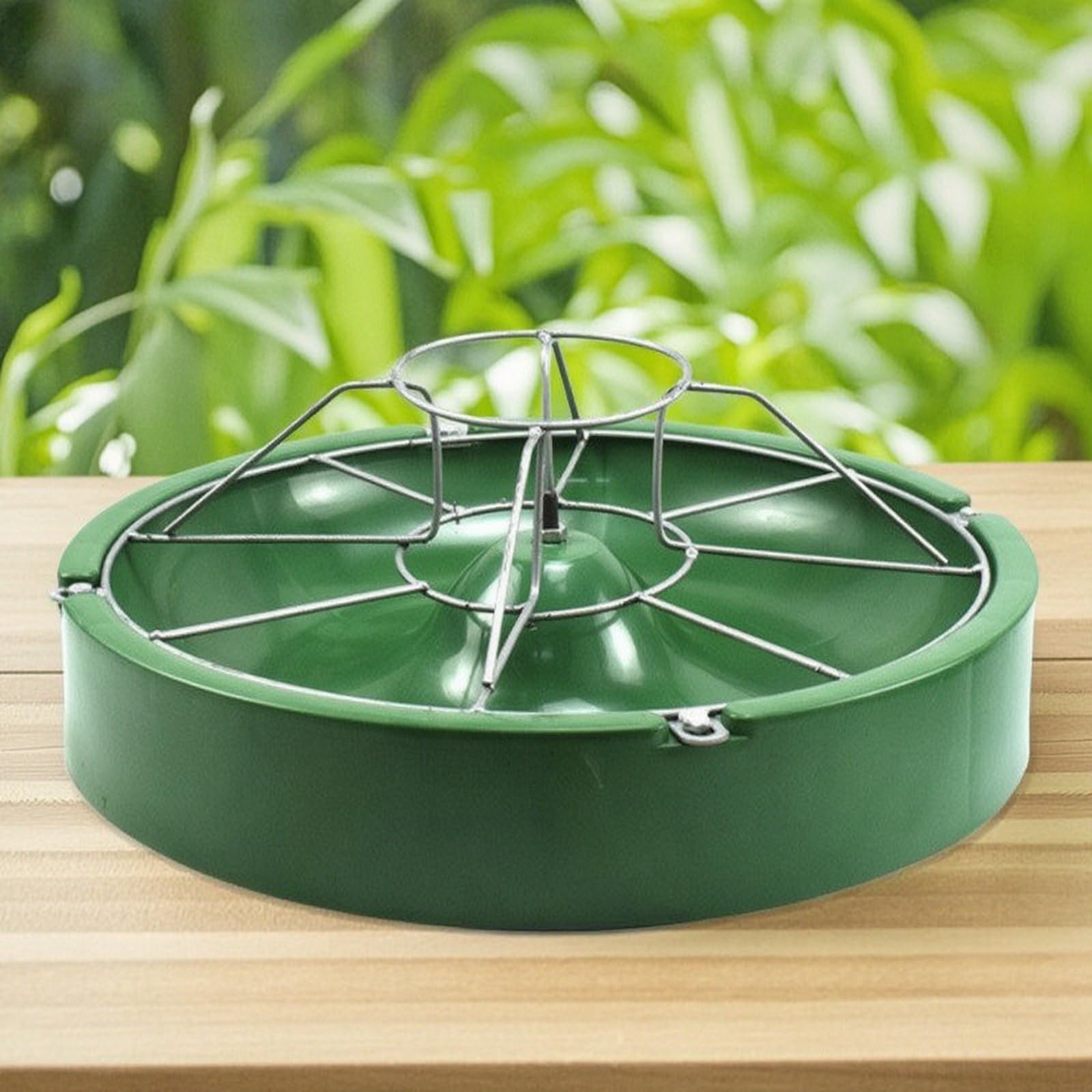 Contenitore per Mangime con Coperchio a Griglia Zincata E Cono Rialzato per Accesso Multiplo Degli Animali Nelle Strutture Agricole Adatto per, Nero, 70 Cm Singolo Strato 14 Fori