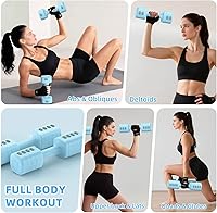 Vista 5 de Juego de mancuernas ajustables, total de 13.2 libras con cada 5 niveles de 2.2 libras, 3.3 libras, 4.4 libras, 5.5 libras y 6.6 libras, pesas