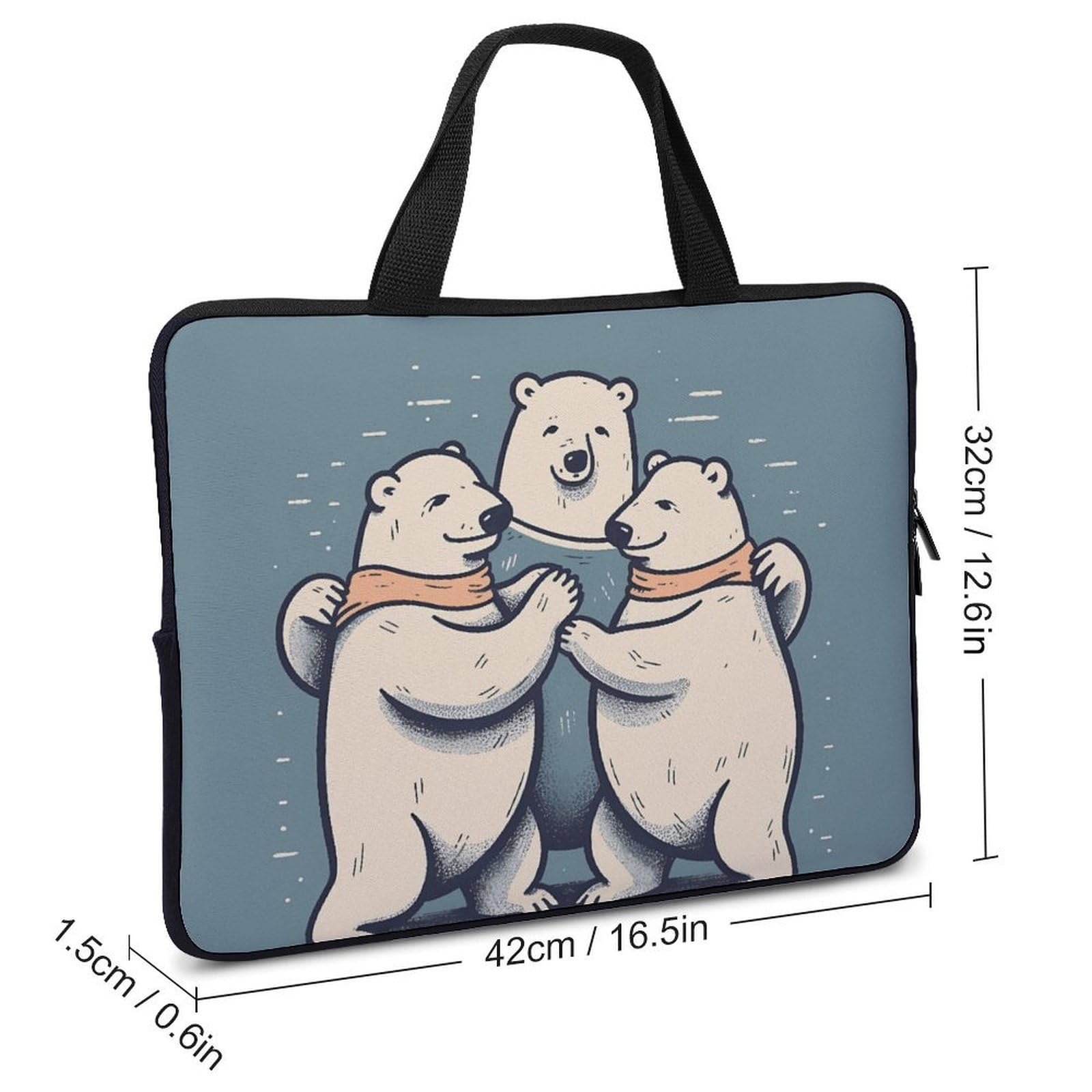 Bear Dancing - Custodia per computer portatile da 17", ultrasottile, impermeabile, con cinghia da polso