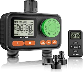 RESTMO RF-Bewässerungscomputer, Wasserzeitschaltuhr für Außenwasserhahn