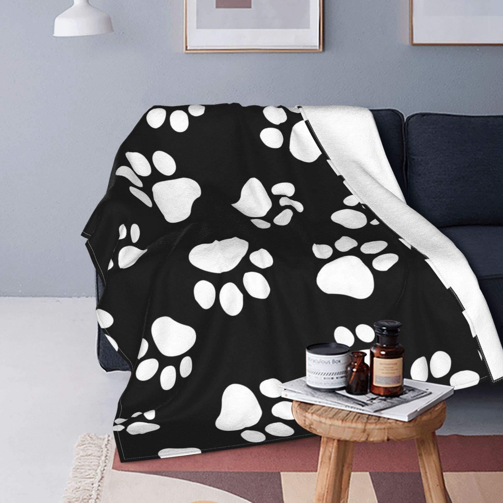 Coperta Pile Sherpa Matrimoniale Piedi Neri Coperta Pile Doppio Strato Vello, Plaid Divano Super Morbida Calda in Microfibra, Coperta Fluffy per Divano, Letto, Ufficio