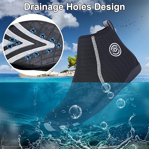 Miniatura 5 de Cozystep Zapatos de playa para agua húmeda para hombre y mujer, botas de neopreno de secado rápido, para natación, surf, playa, barco, esnórquel,
