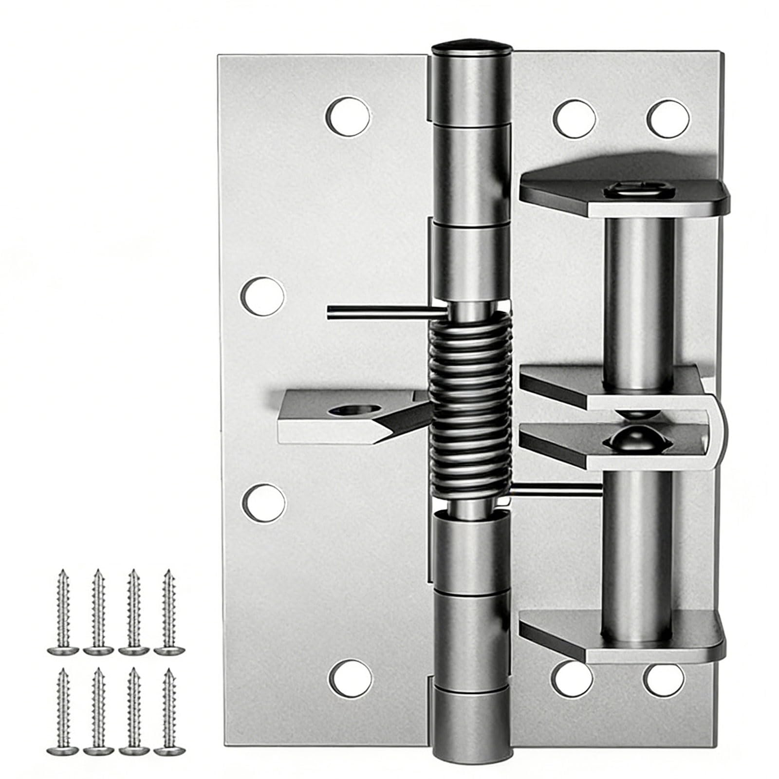 Msioytog Silver Duty Stainless Steel Auto Closing Hinge With Adjustable Tension & Smooth Quiet Operate For Furniture Door Erosion Resistant Joint