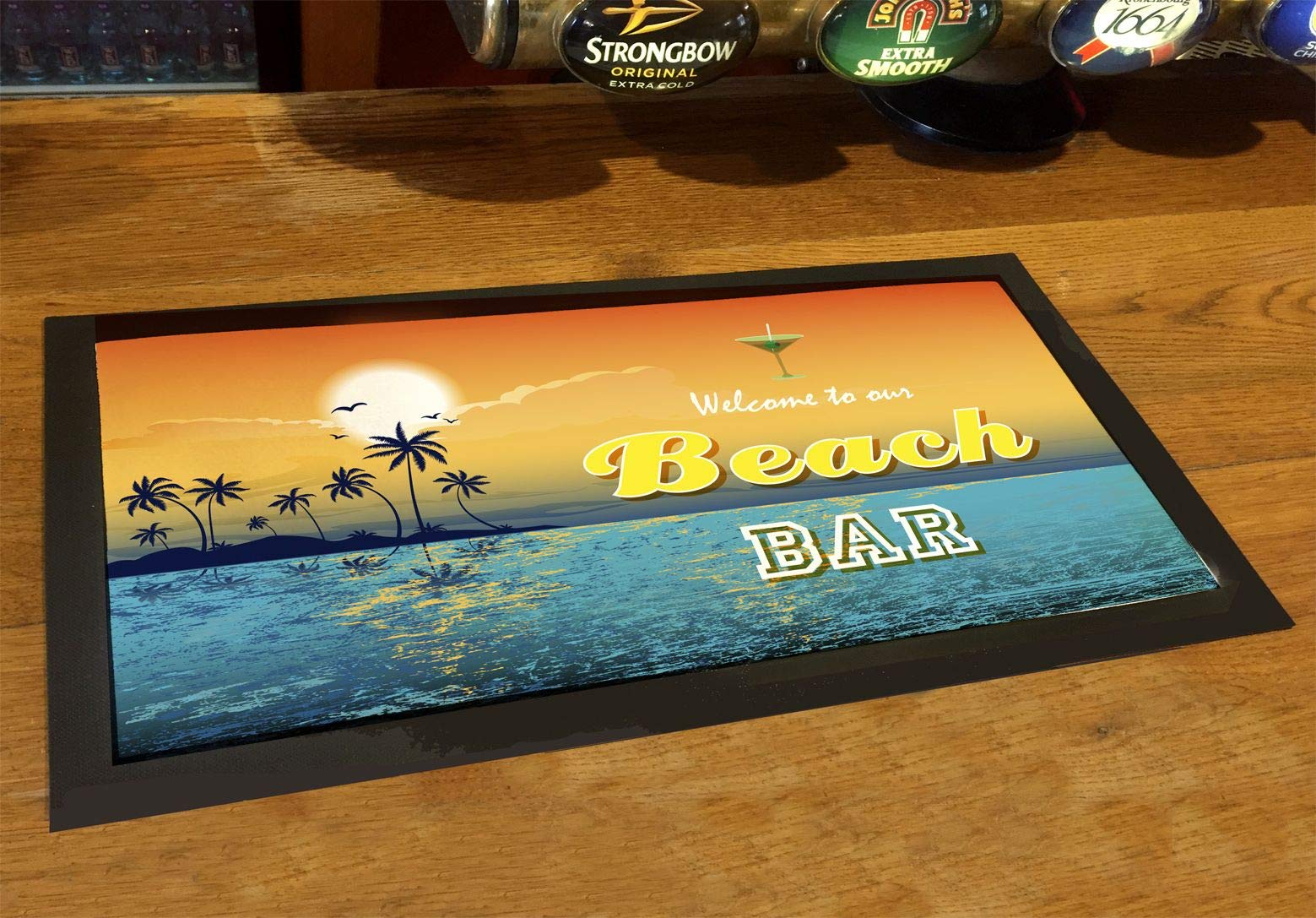 Buy Artylicious Beach bar runner, tropical, cocktail, tiki bar mat