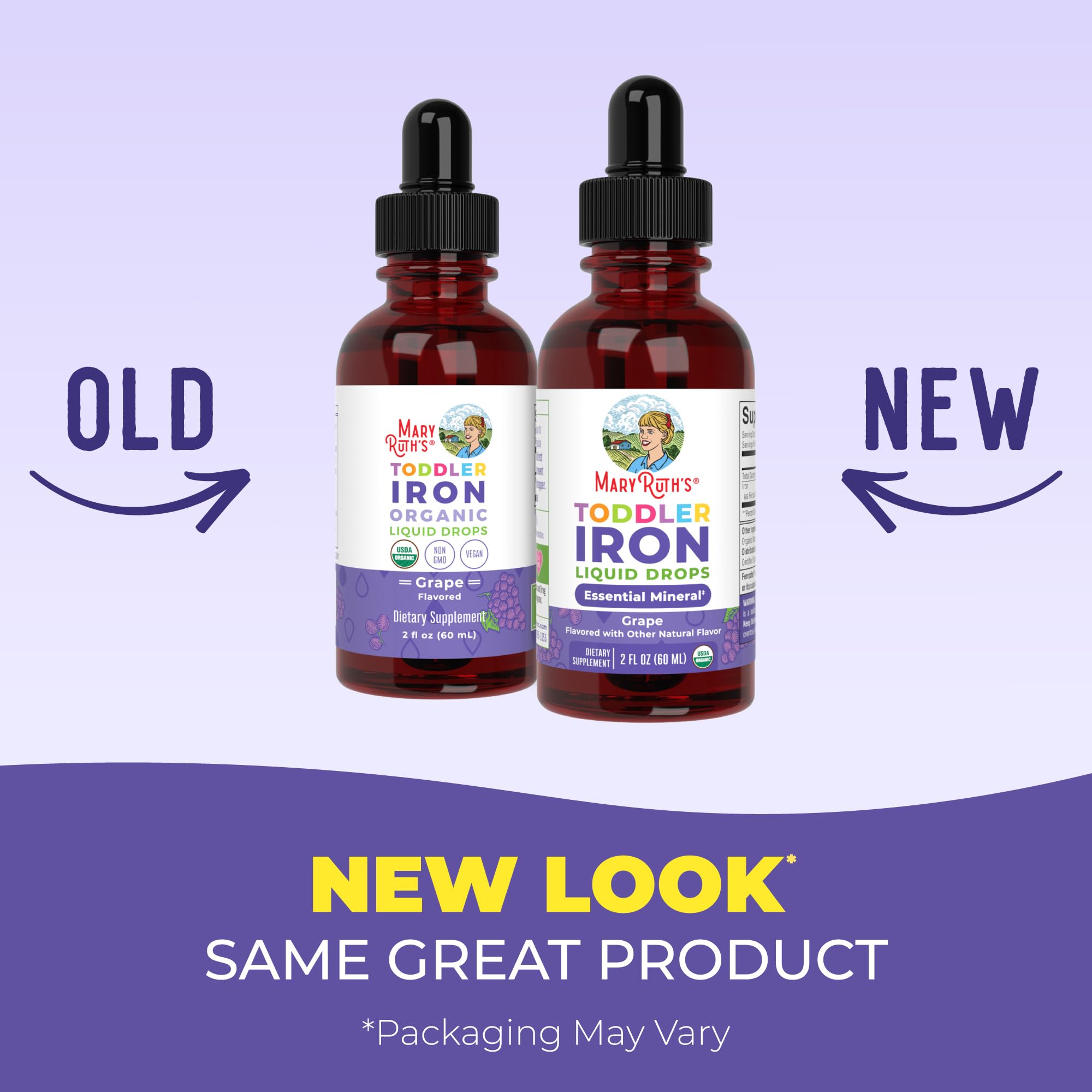 MaryRuth's USDA Organic Toddler Iron Liquid Drops for Ages 1-3, Grape, 2 oz — Amazon image 3