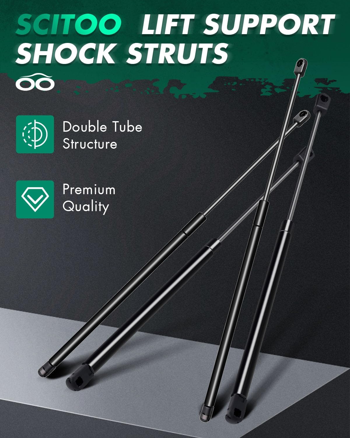 SCITOO 4185 24.69Inch Lift Supports Fit for Cadillac Escalade 2000,for Chevrolet Suburban 1500 2000-2004,for Chevrolet Suburban 2500 2000-2004 Rear Left and Right Liftgate+Window Glass Shock Struts