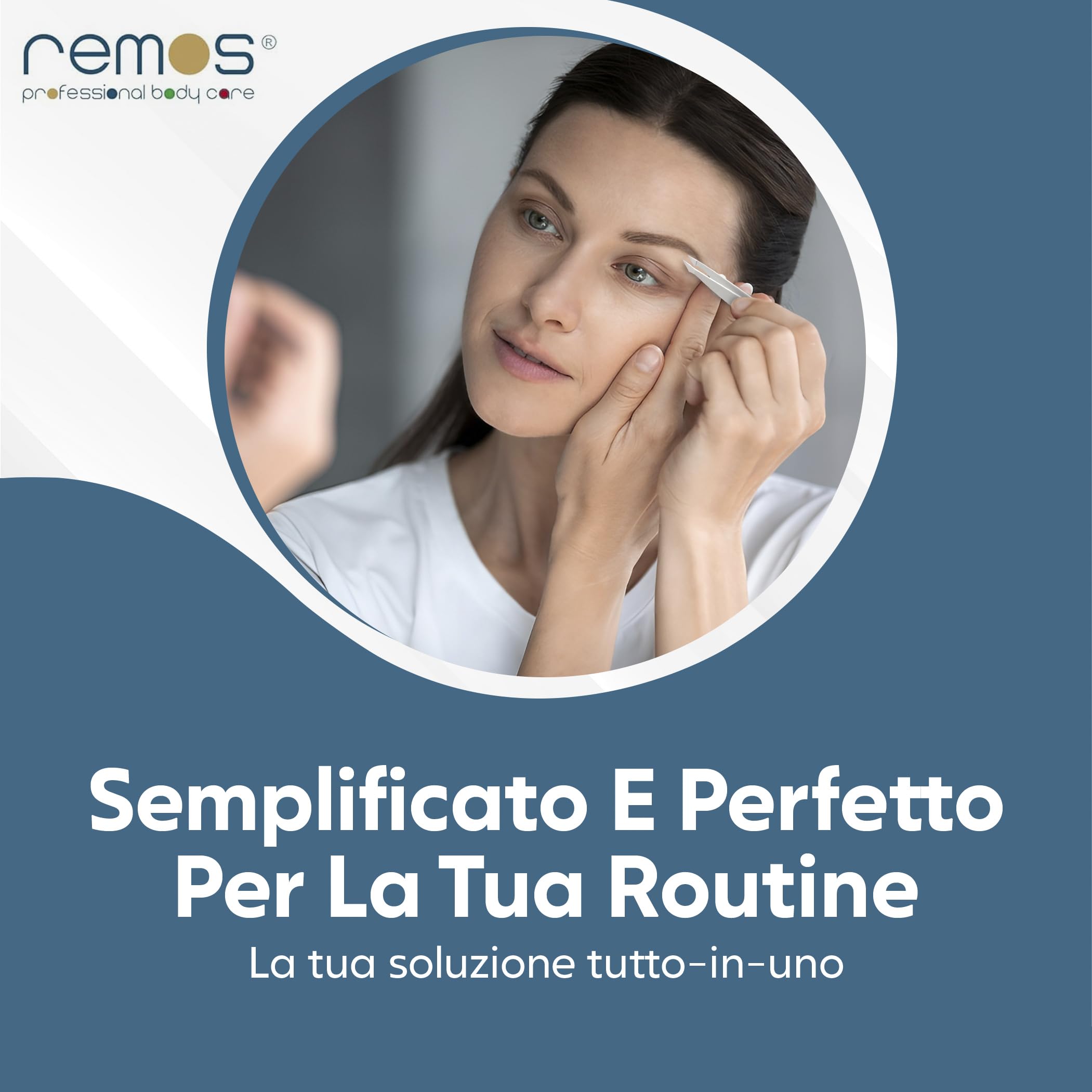 REMOS Pinzetta combinata in acciaio inox 9,5 cm - 2in1 per doppie punte e capelli - Satinato