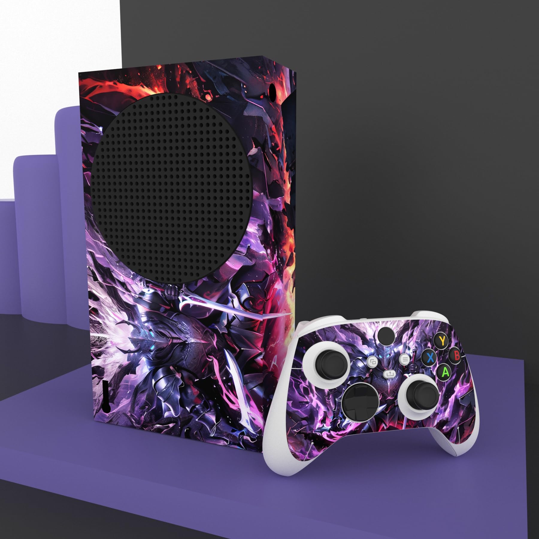 playvital PlayVital Pegatina para Xbox Series S Calcomanía Vinilo Adhesivo Cubierta de XB Series S Etiqueta Skin Decal Cover Pegatinas de la Piel para Xbox Series S Mando Consola(Caballero Malvado)