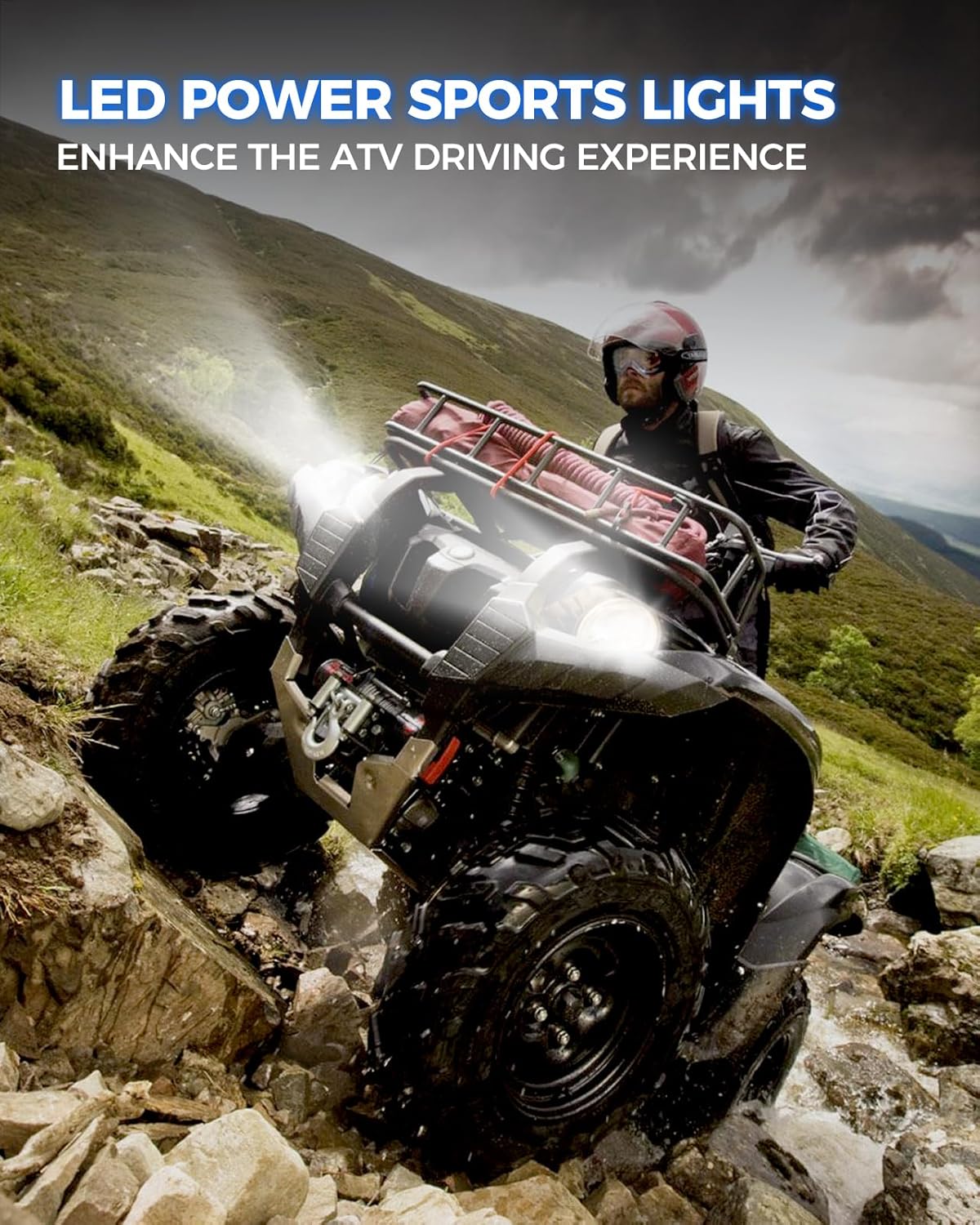 Marsauto 9005/HB3 Fog Light Bulbs, 10X Brighter 50,000LM 6500K White HB3 Driving Light Bulbs, 1:1 Size Plug N Play IP68 Waterproof, No Flicker, Pack of 2