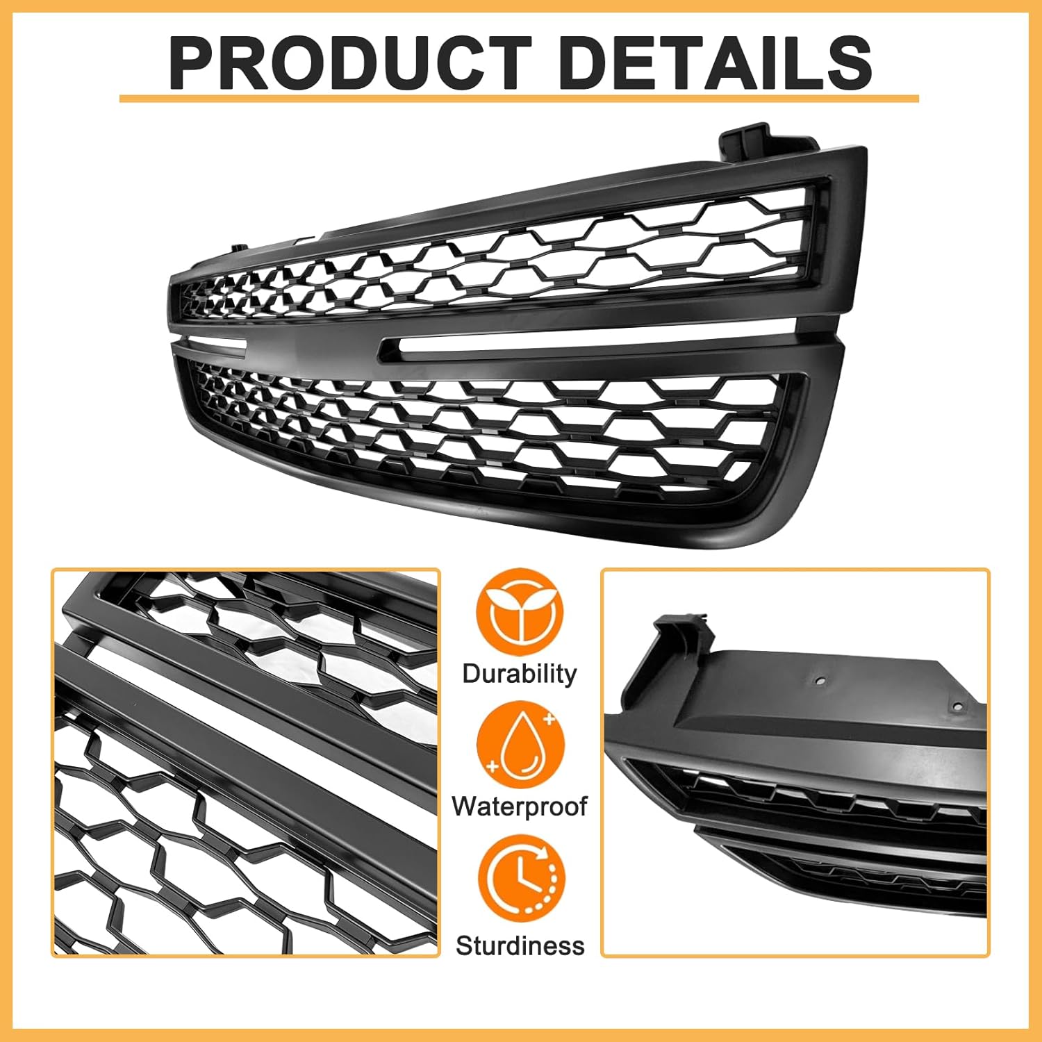 Front Grille Assembly For Chevy Silverado 1500 1500HD 2500HD 3500 Pickup 2005 2006 2007 Front Upper Grille