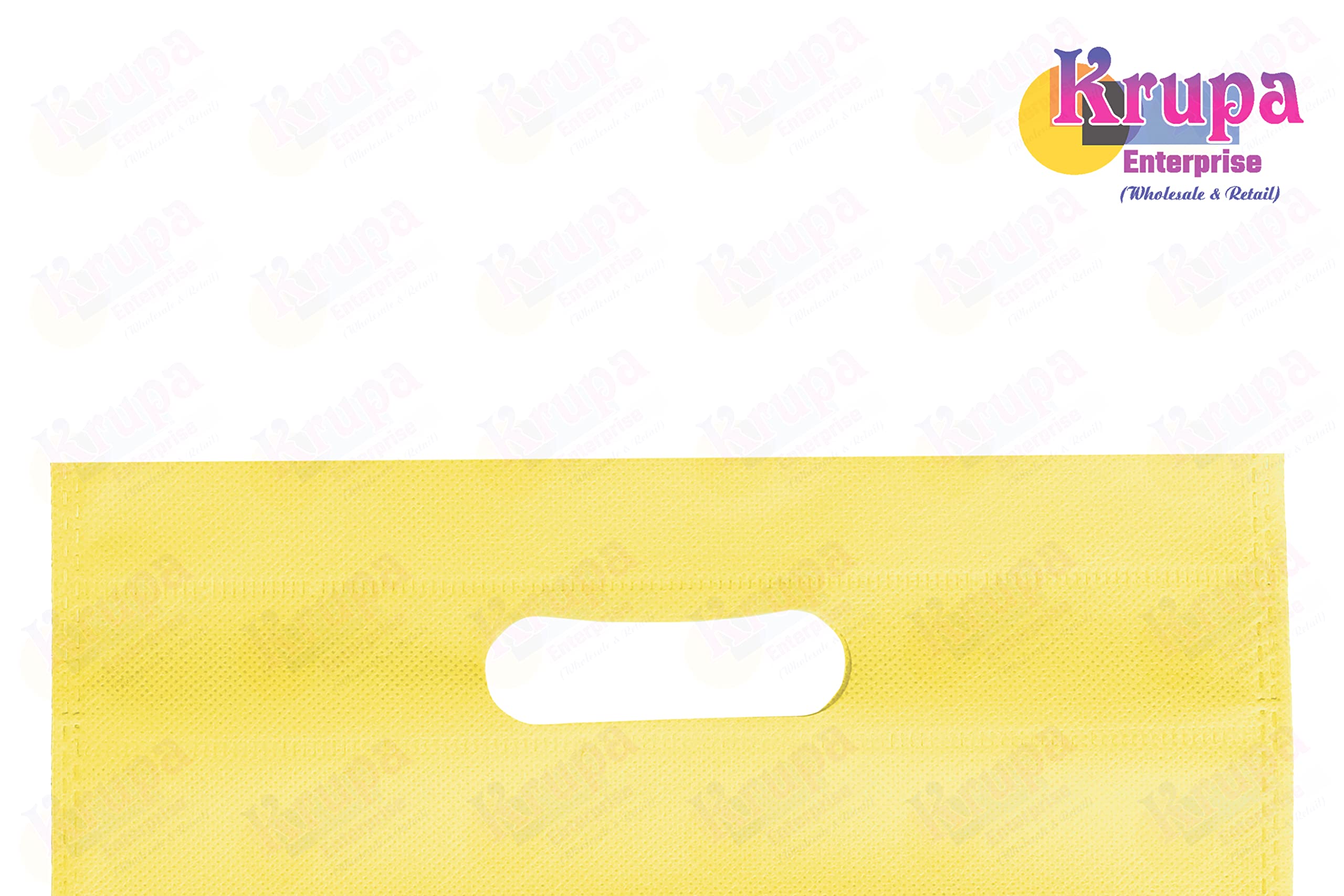 Krupa Enterprise 10x14 Inch Lemon Yellow D-Cut Cloth Carry Bag Pack of 50 | Eco Friendly Handle Shopping | Reusable Gift Daily Use | Lightweight Durable Grocery Tote | Business Retail Bulk 2