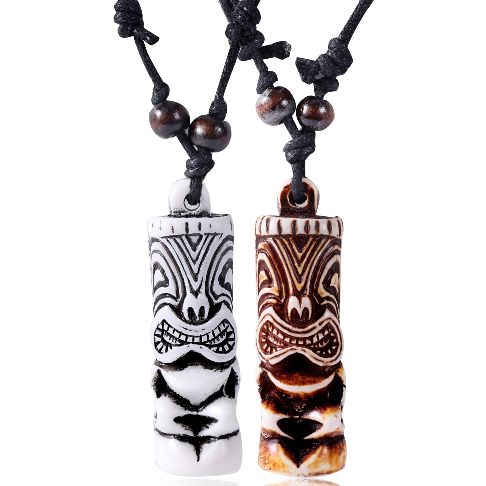 Men Chain Necklace Set, 2 Pcs Protection Necklace Heart and Turtle Stone Design, Stylish Choker Necklace for Daily Wears, Travel and Beach Outfits, Lightweight 20g Resin and Plastic Jewelry-image-1