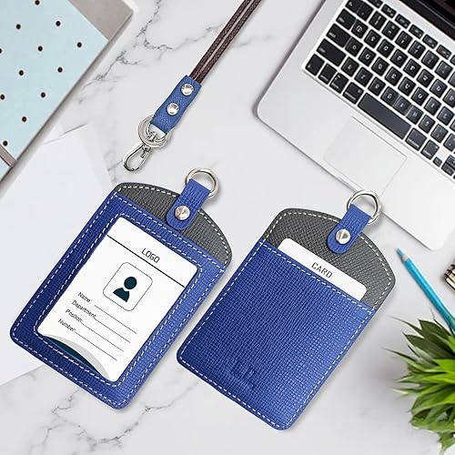 Vista 9 de Boshiho. Funda vertical, de piel, para tarjeta de identificación con cordón resistente., Bolso