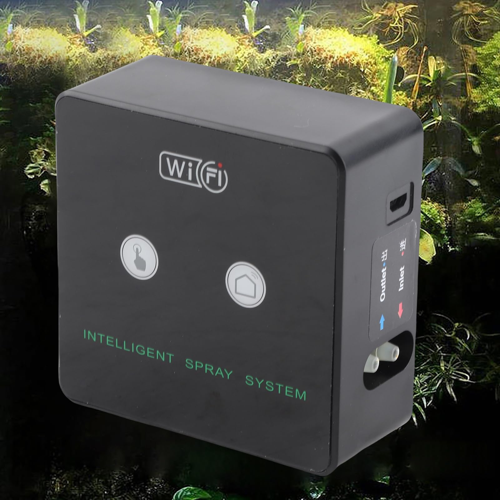 Pulverizador automático Terrario de selva tropical de nebulización temporizado Kit de pulverización de humidificación inteligente Boquilla giratoria 360 Control remoto de (10m 4 boquillas)