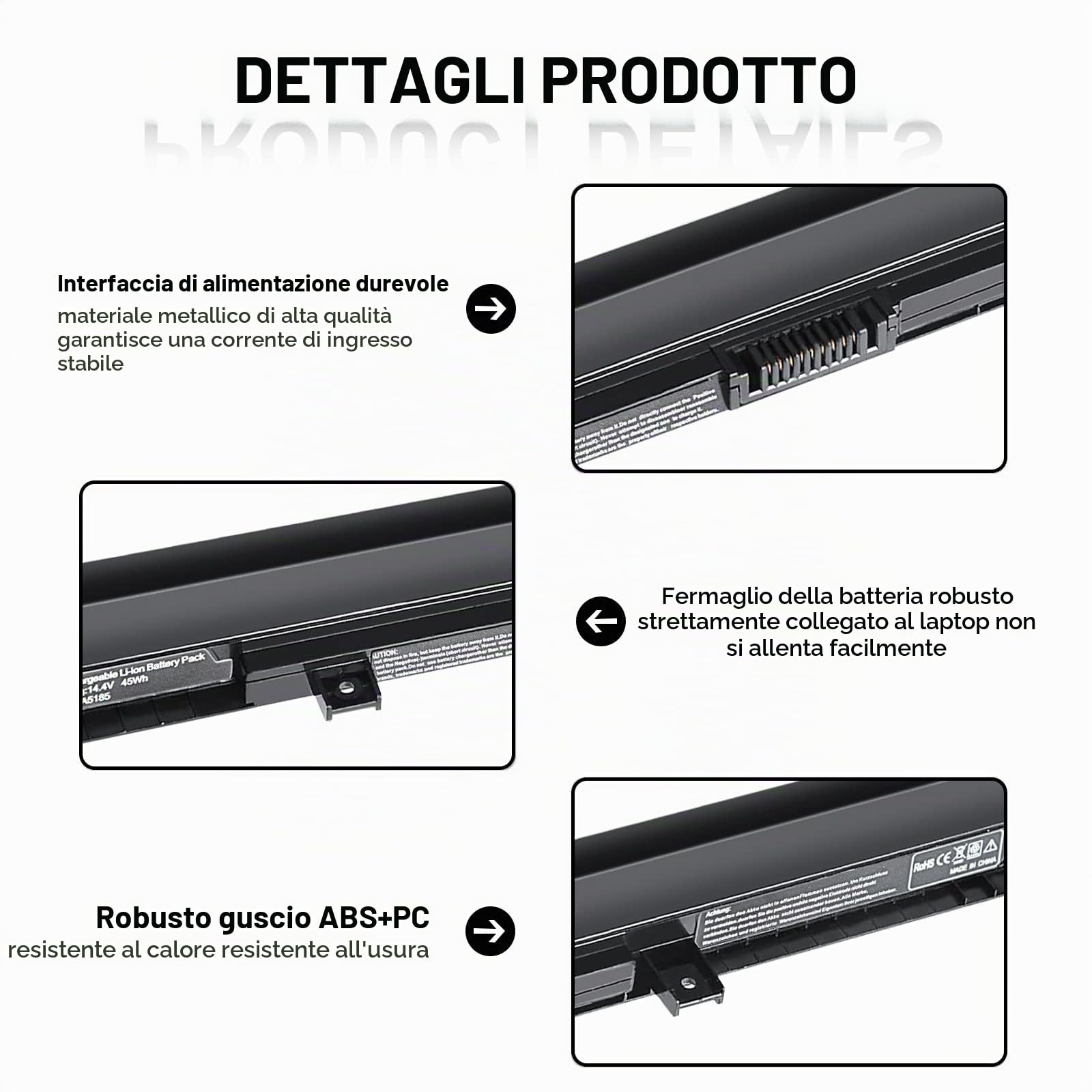 K KYUER PA5185U-1BRS Batteria per Toshiba Satellite E45-B E45T-B P50-C L70-C C50-B C50D-B C55-C C55D L50-B L50D L55 S50-B S50-C S50T S55-B S55-C S55T-B S55T-C PA5184U-1BRS PA5186U-1BRS PA5195U-1BRS