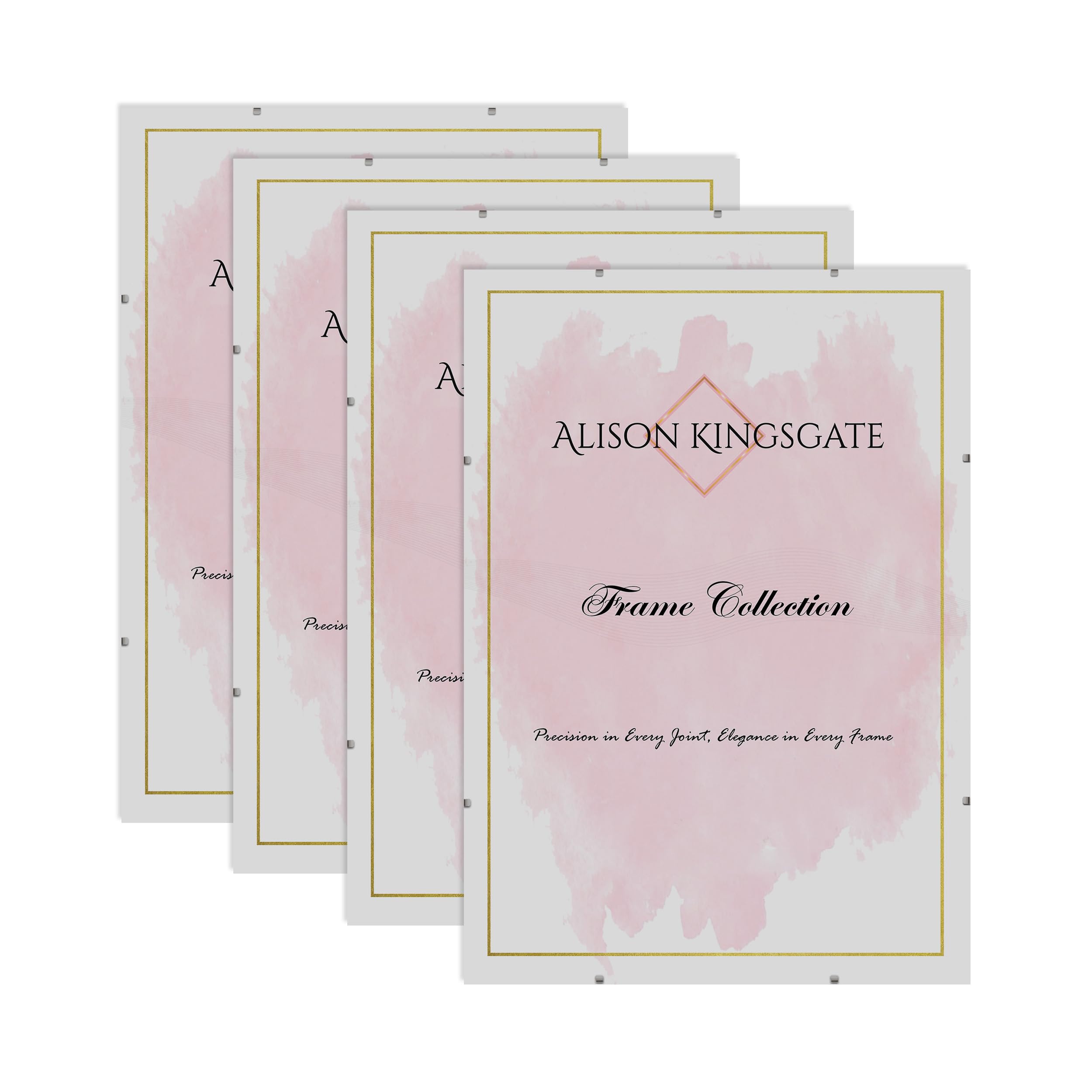 Alison Kingsgate 26X12 Clip Frame (Pack of 4)- Frameless Picture Frame with Shatter-Resistant Perspex & Sturdy MDF Back- Borderless Clip Photo Frame for Posters, Certificates, Art & Wall Decor — image 1