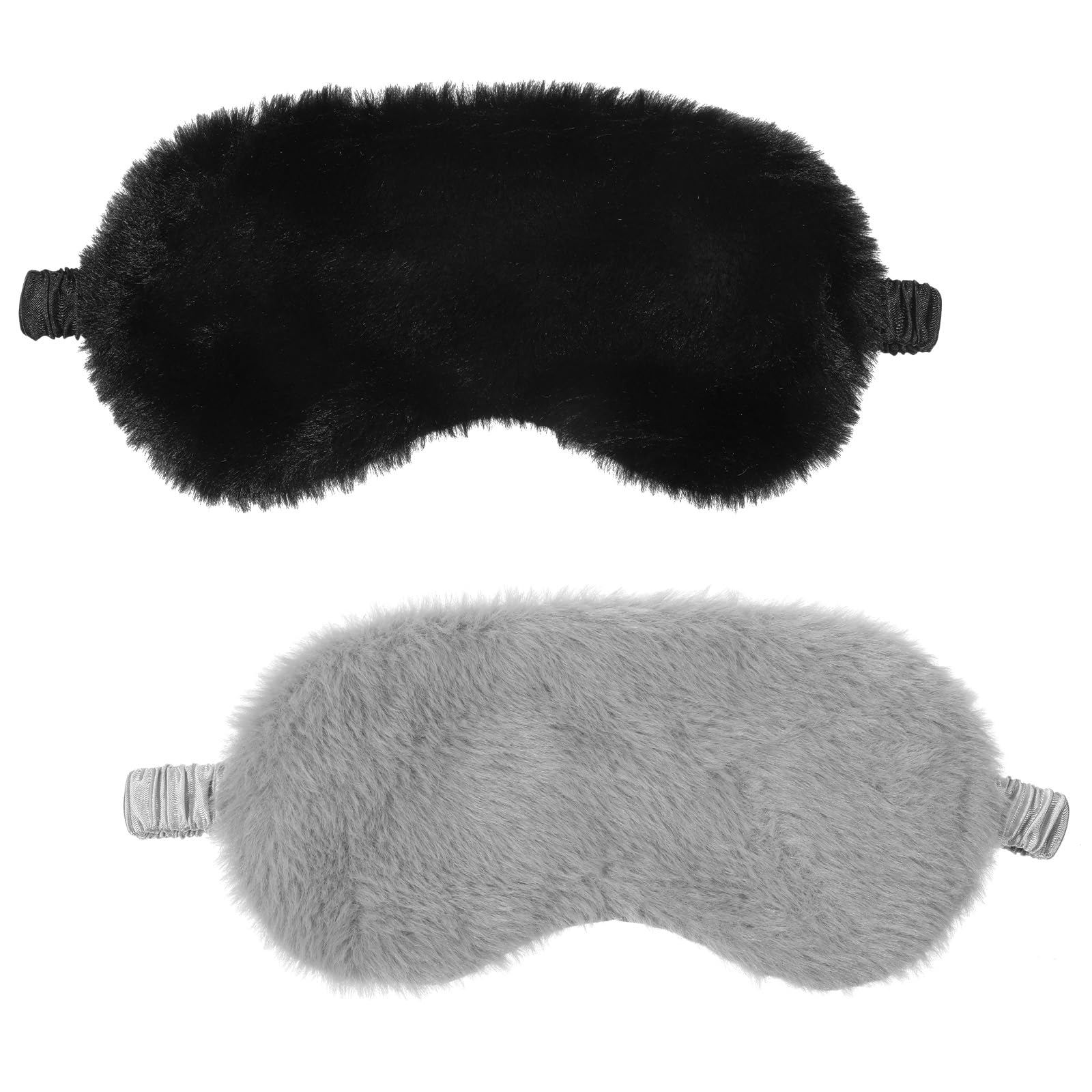 Plush Eye Mask 2 Pcs Soft Plush Sleep Mask for Men Comfortable Sleep Eye Mask Blindfold Furry Eye