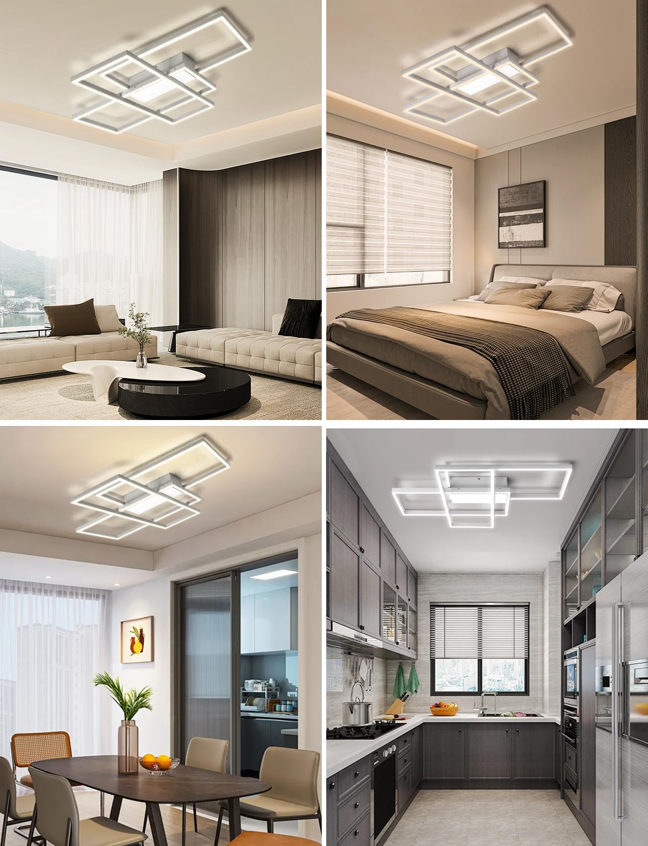 Aigostar Plafoniera Led Soffitto Dimmerabile, Plafoniera LED Moderno 4400 LM, 2700-6500 K, Lampada Da Soffitto con Controllo Remoto per Soggiorno, Camera da Letto, Sala Jantar