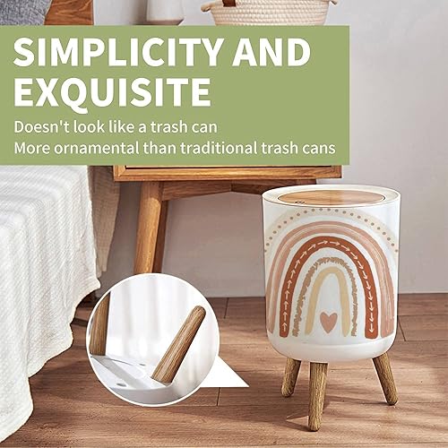 Miniatura 8 de Bote de basura pequeño con tapa, bohemio, arco iris, fantasía, paisaje mágico en el cielo, textura abstracta de gran volumen, cubo de basura