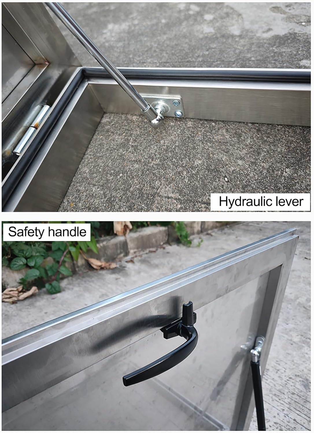 Stainless Steel Roof Hatch - Weatherproof Emergency Access Gate for Maintenance, 33.5"x33.5" Escape Lid, Durable Roof Access Hatch for Safe Entry and Exit