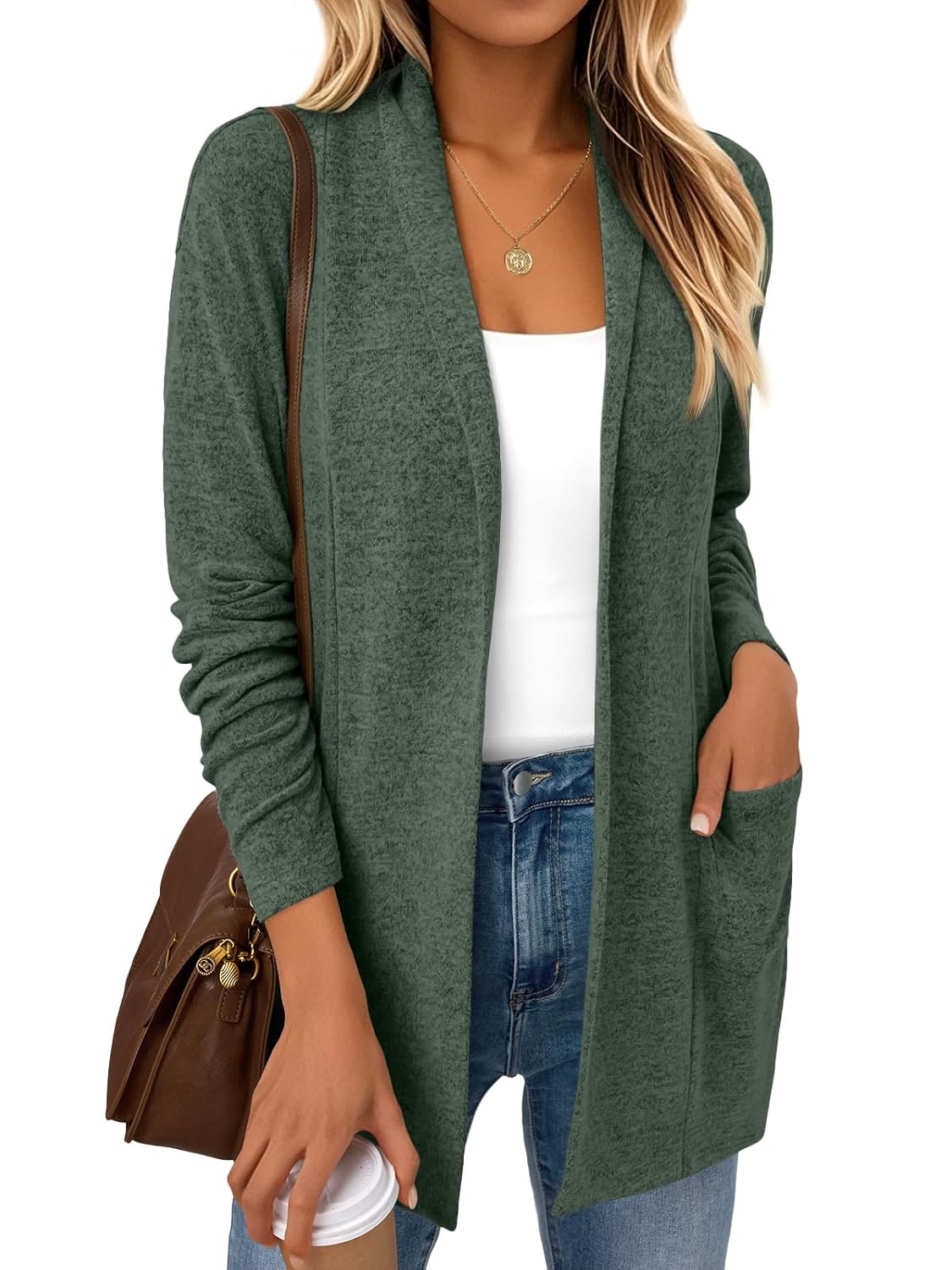 LILLUSORY Cardigan Sweaters for Women Lightweight Open Front Cardigans Casual Loose 2025 Fall Sweater with Pockets