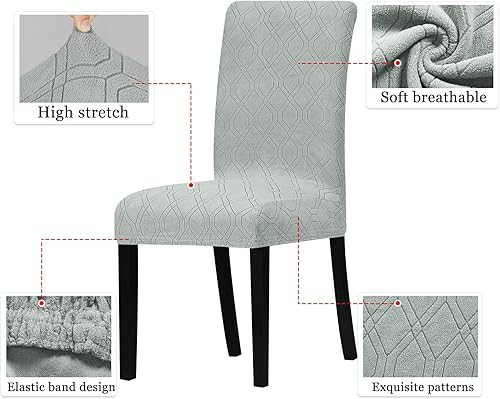 Miniatura 3 de Lellen Juego de 6 fundas para sillas de comedor, fundas elásticas para sillas de comedor, fundas elásticas para sillas de comedor, fundas para