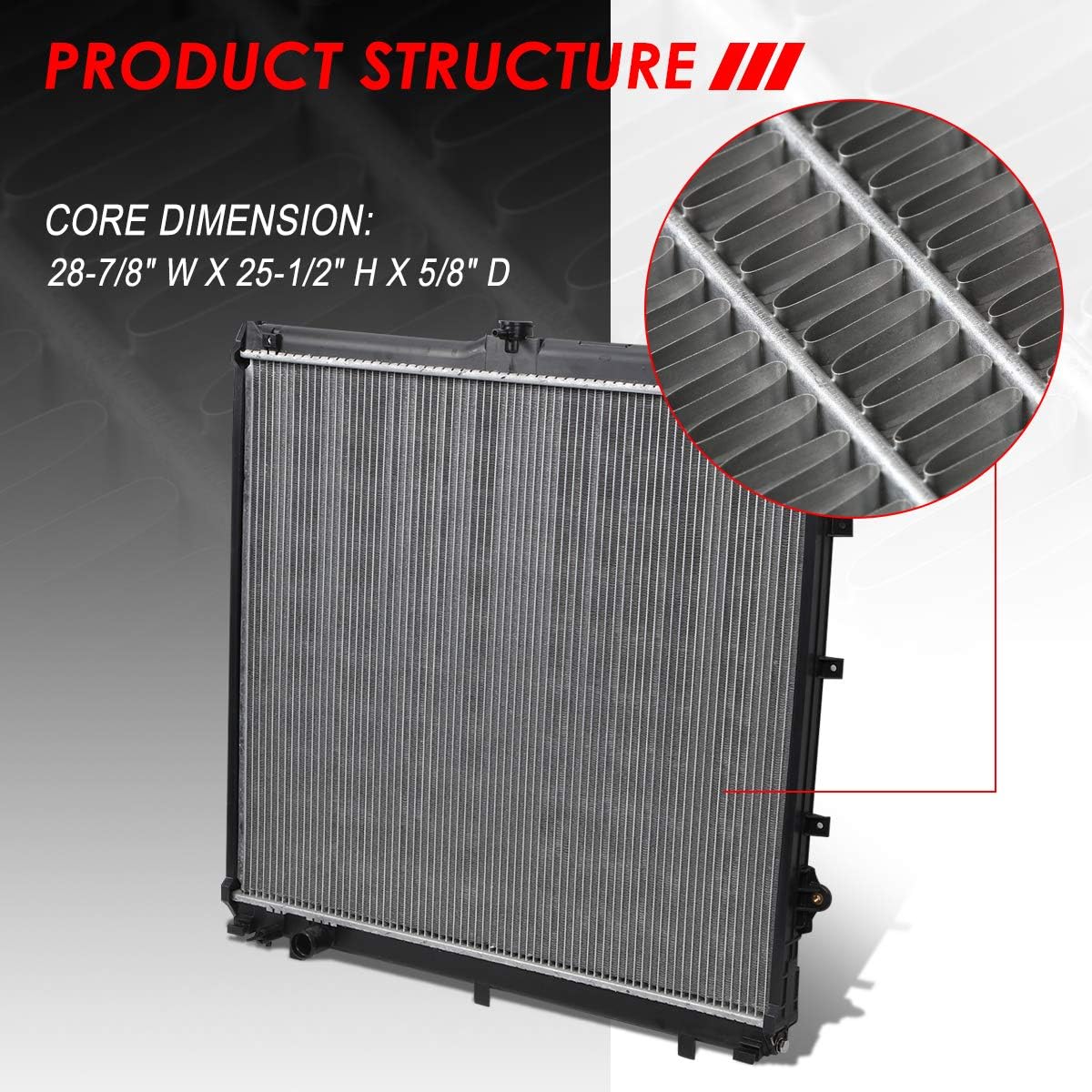 Auto Dynasty Radiator Compatible with 2007-2014 Toyota Tundra 4.0L, DPI 2993 Factory Style 1-Row Cooling Radiator, Aluminum Core