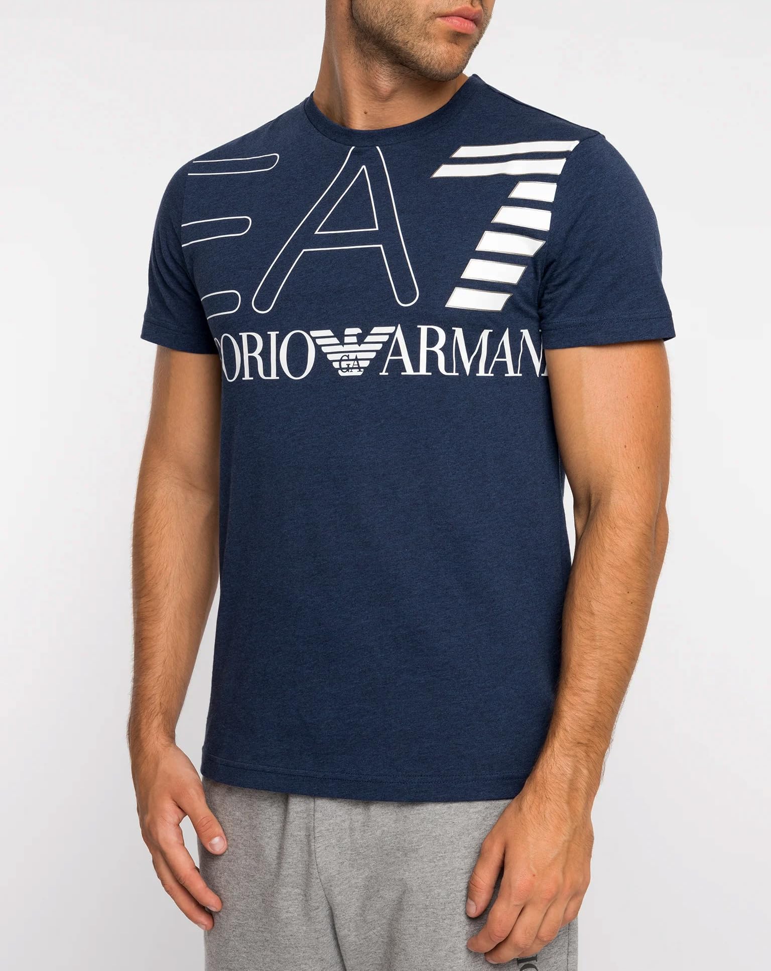 Emporio Armani Maglietta T-Shirt Uomo EA7 6GPT11 PJ02Z, Manica Corta, Girocollo (Blu Scuro, L)