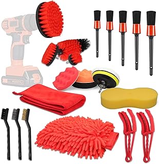 ANYQOO 22 Pcs car Detail Brush Set,car Cleaning Tool kit Interior, Exterior,Cleaning Wheels,Dashboard,Interior,Exterior,Leather, Air Vents, Emblems