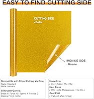 Vista 5 de HTVRONT - Rollo de vinilo termotransferible, 10 in x 8 ft, para diseños en camisetas, fácil de cortar y despegar, para planchar y todas las máquinas