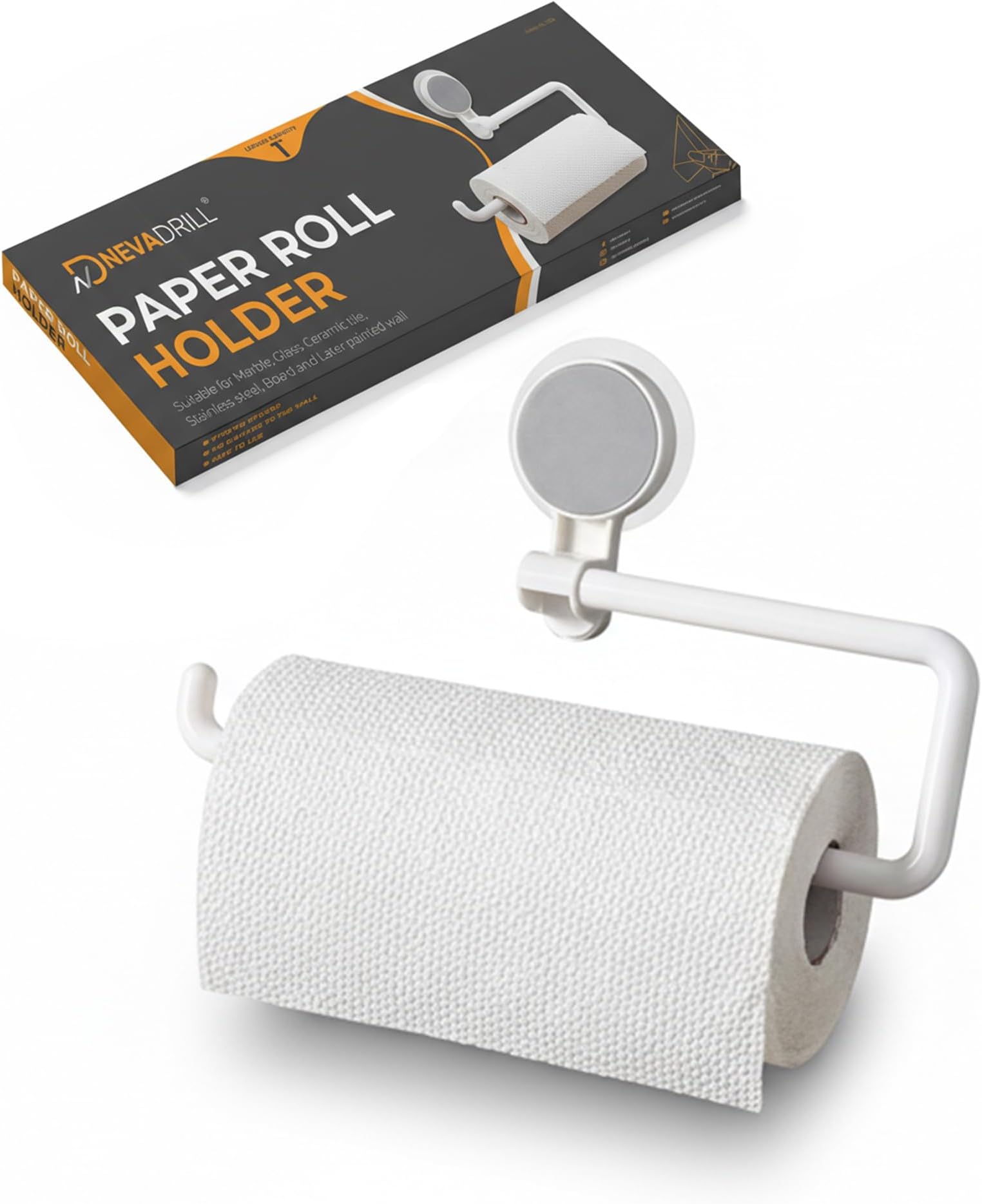 Kitchen Towel Holder, Magic Sticker Self Adhesive Multifunctional Paper Towel Holder, Napkin Holder for Kitchen, Under Cabinet, Over The Sink, Organizer Rack for Paper Towel Roll [NR-1334]