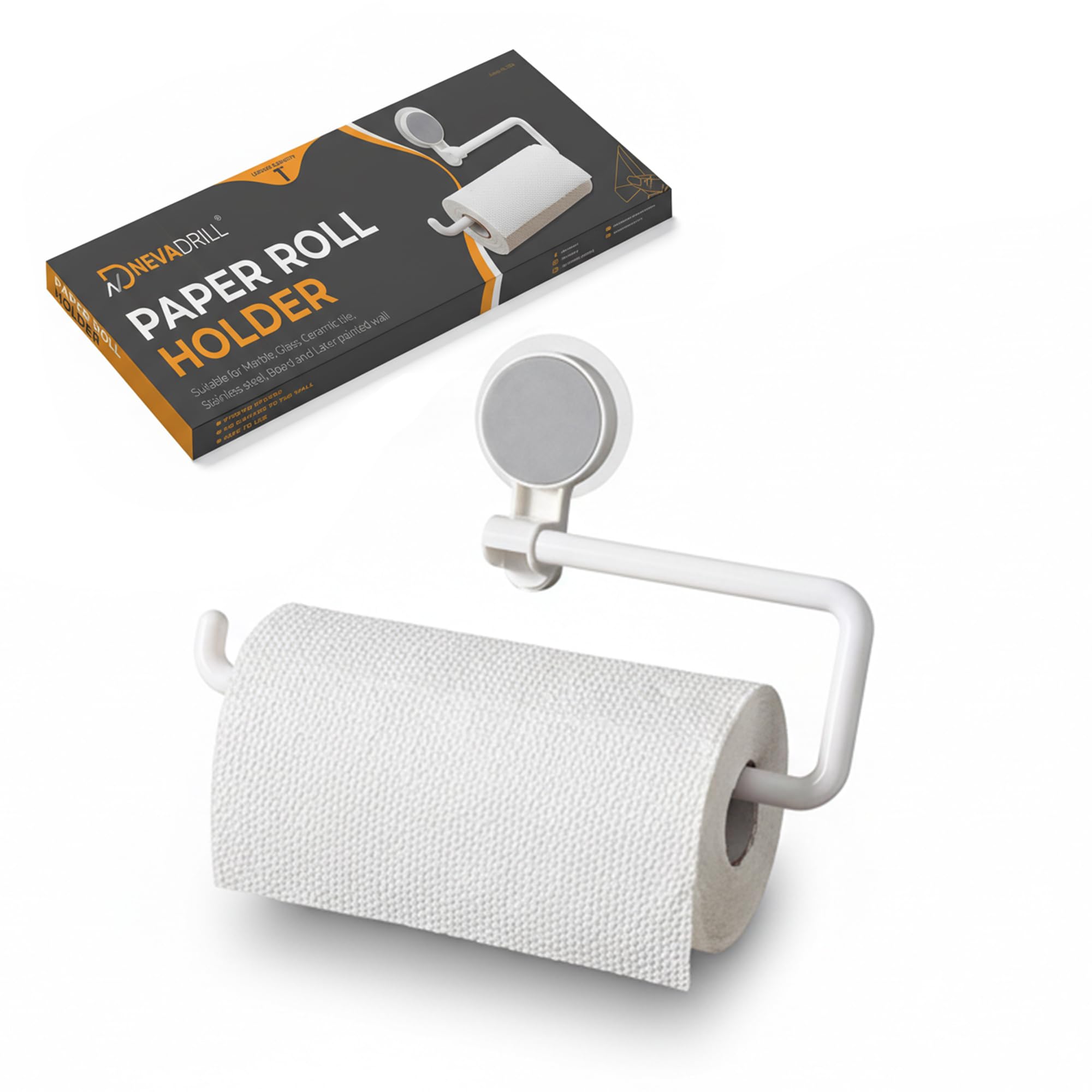 Kitchen Towel Holder, Magic Sticker Self Adhesive Multifunctional Paper Towel Holder, Napkin Holder for Kitchen, Under Cabinet, Over The Sink, Organizer Rack for Paper Towel Roll [NR-1334]