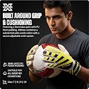 Vector X ULTIMAX Goalkeeper Gloves with Finger Saves&Super Grip,Palm Made with 3mm Latex Foam,Use for Football(Color-Grn-Blk) Size-10 gallery image