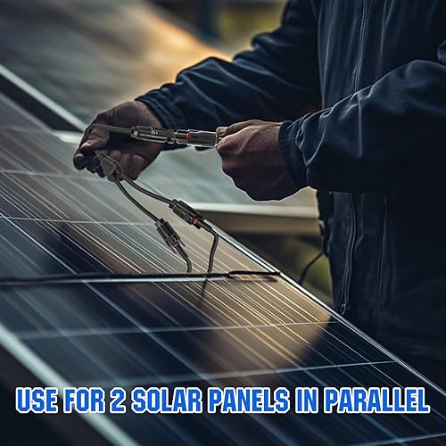 Miniatura 5 de ECO-WORTHY Conectores solares Y rama paralela PV adaptador cable cable enchufe kit de herramientas para panel solar (MFF+FMM)